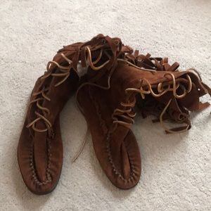 Real suede moccasins